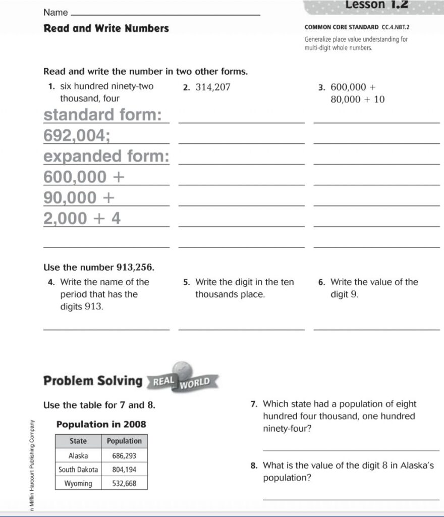 Writing Numbers In Different Forms Worksheet Printable Worksheets