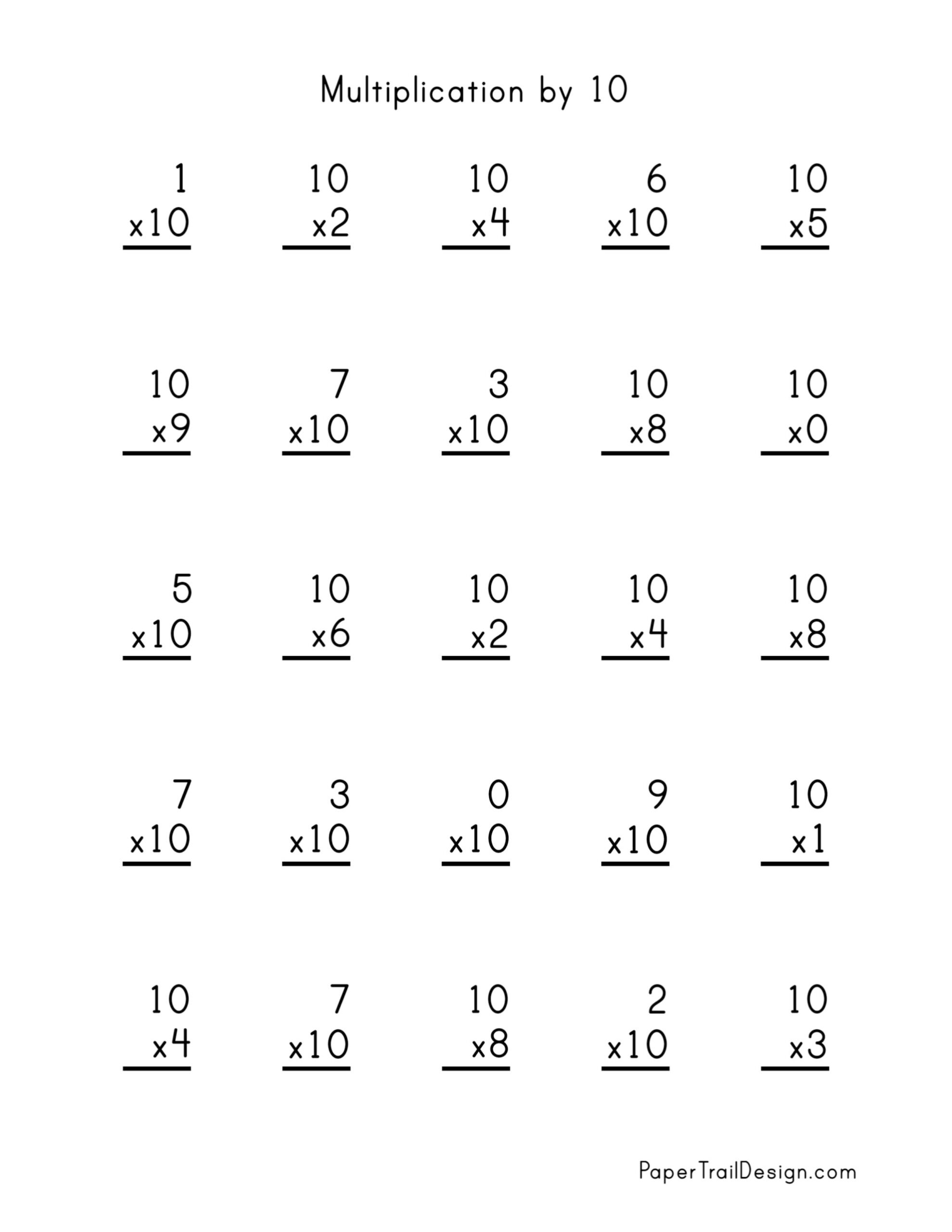 Multiplication Facts Worksheets Pdf Free