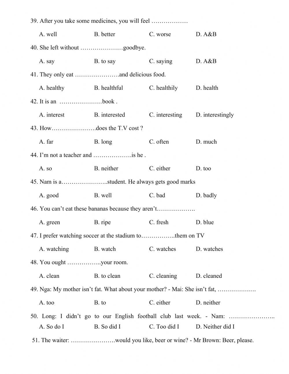 7th Grade Language Arts Printable Worksheets