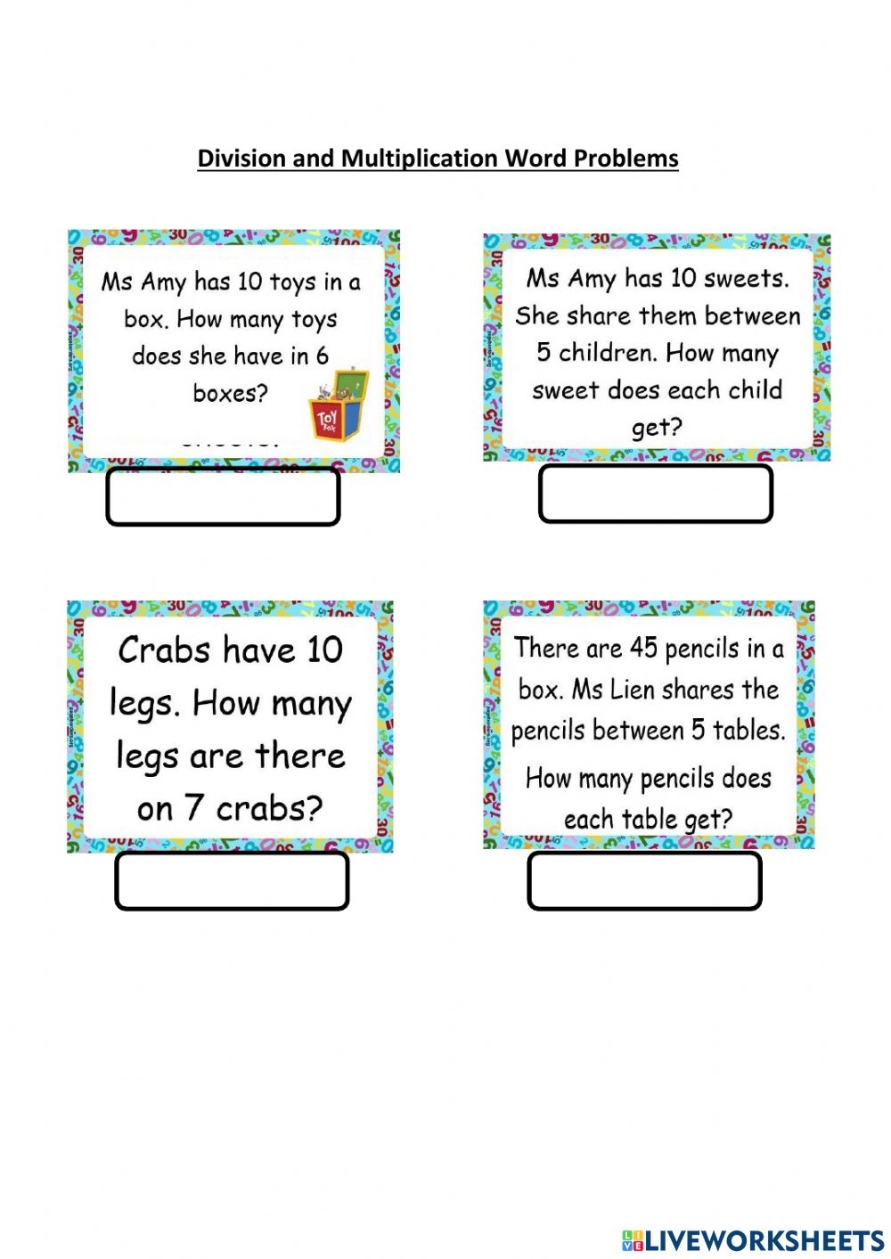 Division And Multiplication Word Problems Worksheets Printable Worksheets