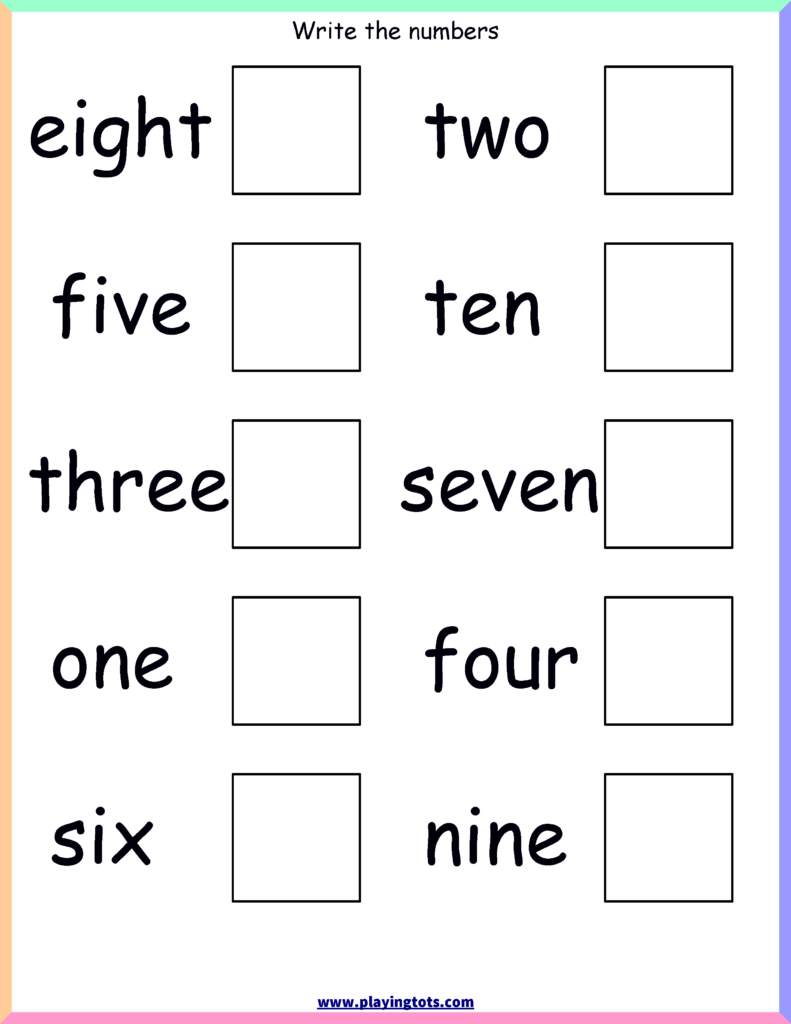  Writing Number Words Worksheets For Kindergarten Printable Worksheets