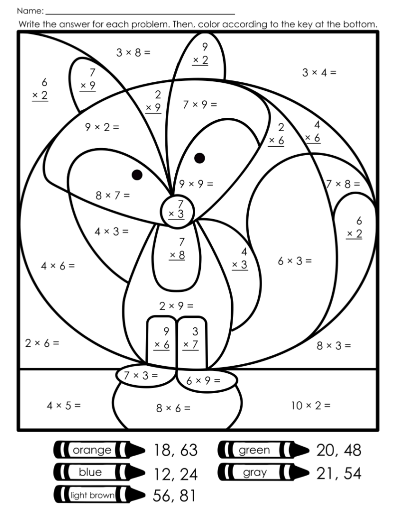 Made With Love Multiplication Coloring Worksheets