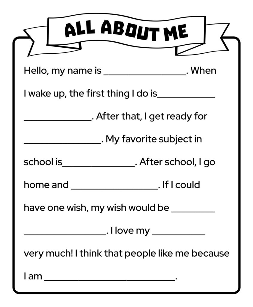 10 Best Printable Worksheets About me Adult Printablee