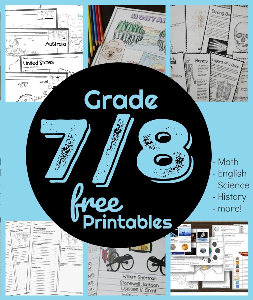 FREE 7th 8th Grade Worksheets