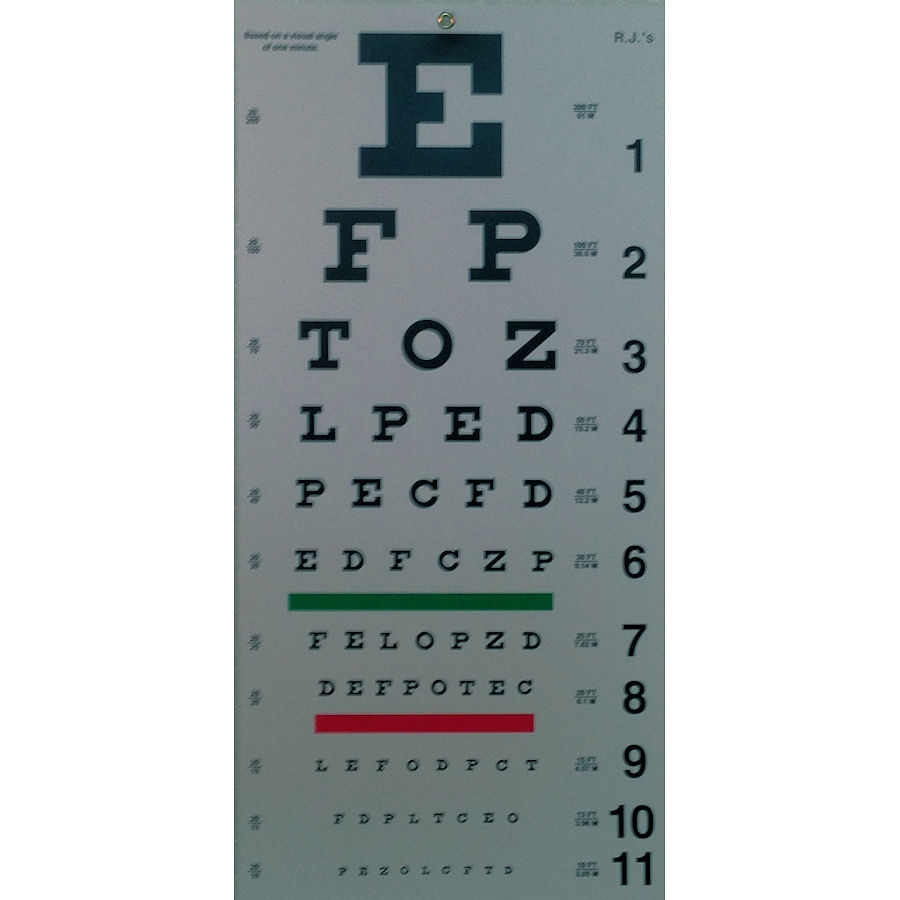 Printable Snellen Eye Chart 20 Ft