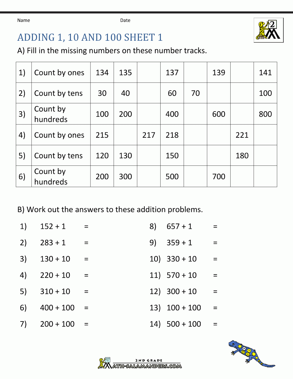 2nd Grade Addition Worksheets