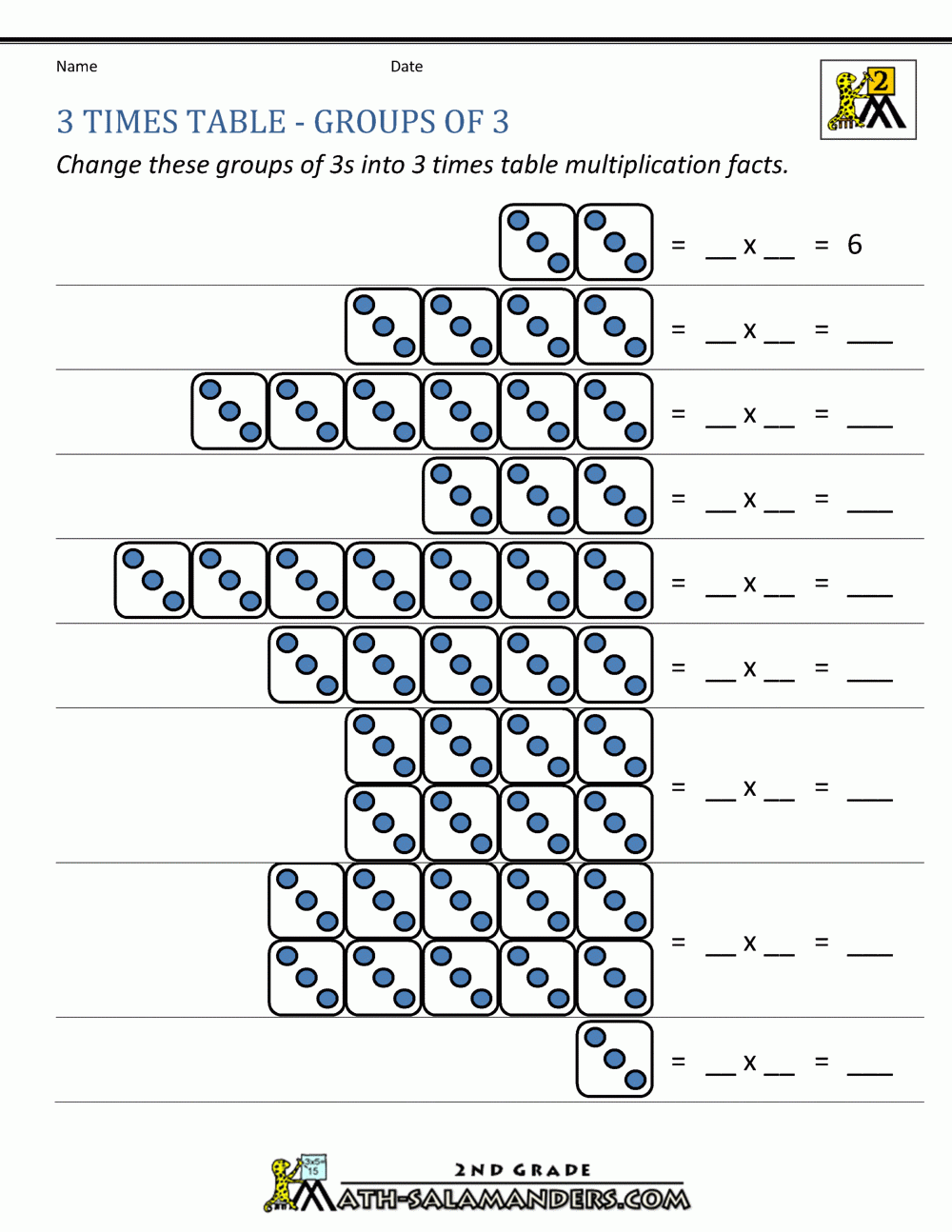 3 Multiplication Facts Worksheets