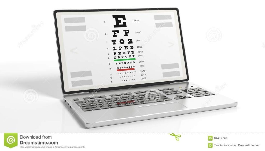 Laptop Computer Eye Test Chart