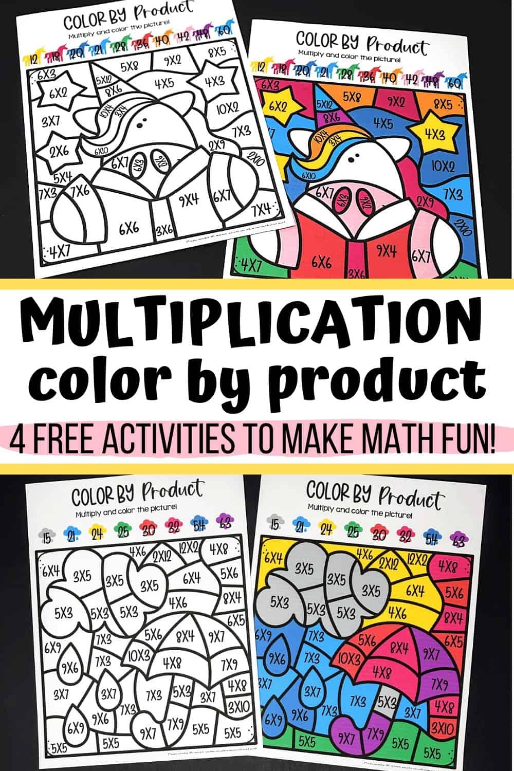 2-digit By 2-digit Multiplication Coloring Worksheets Pdf