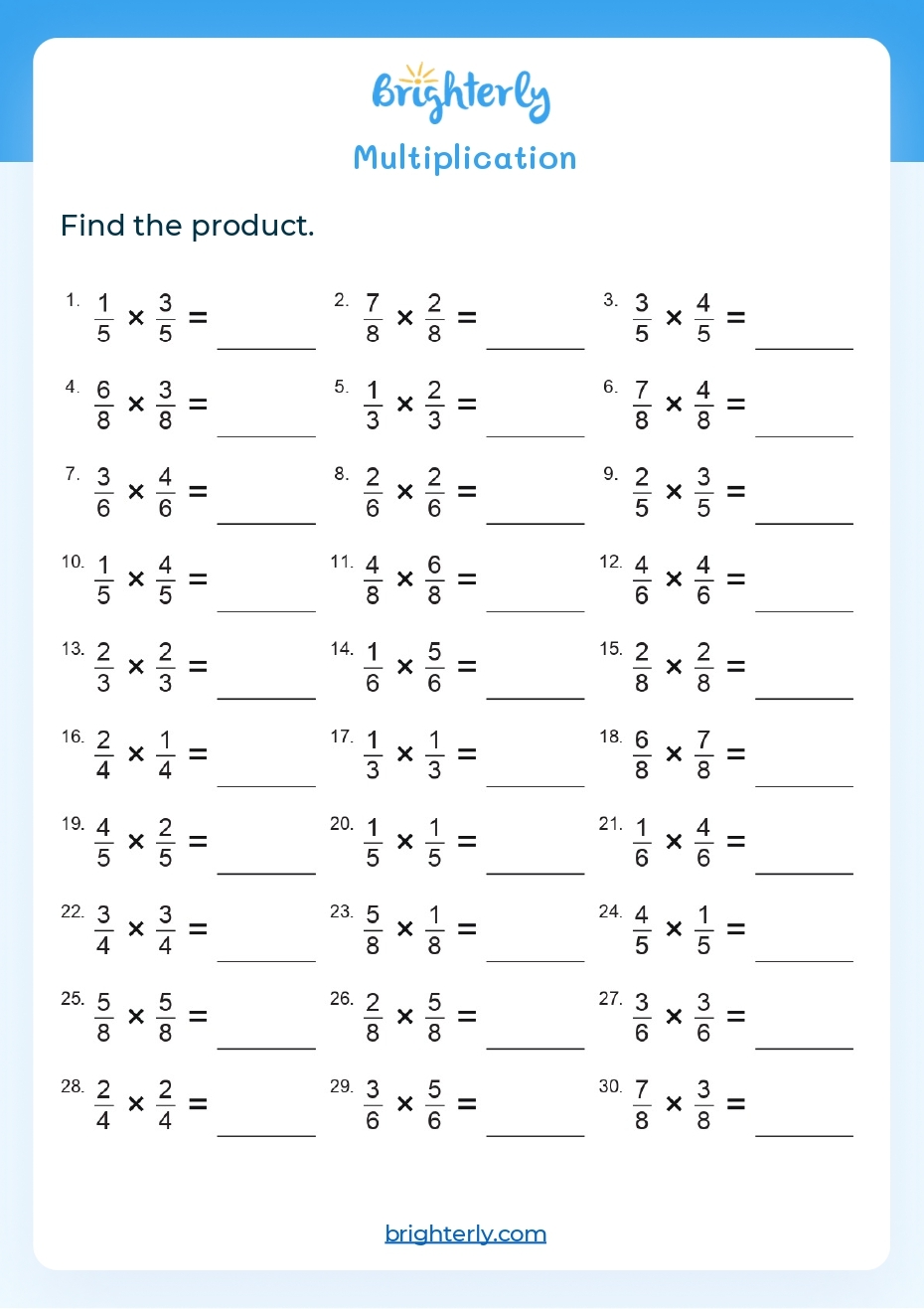 Free Multiplication Worksheets Grade 4