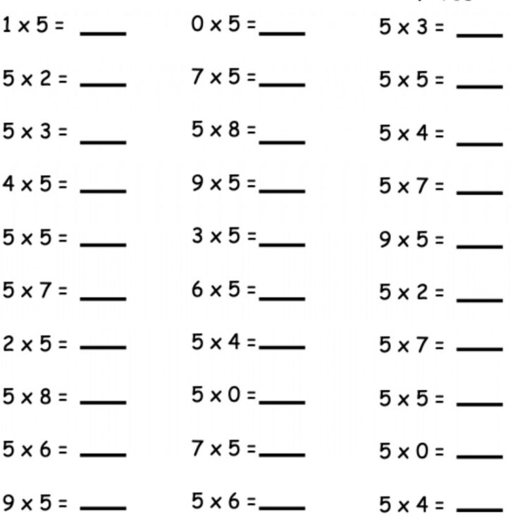 Multiplication Fact Fluency Worksheets Printable Worksheets