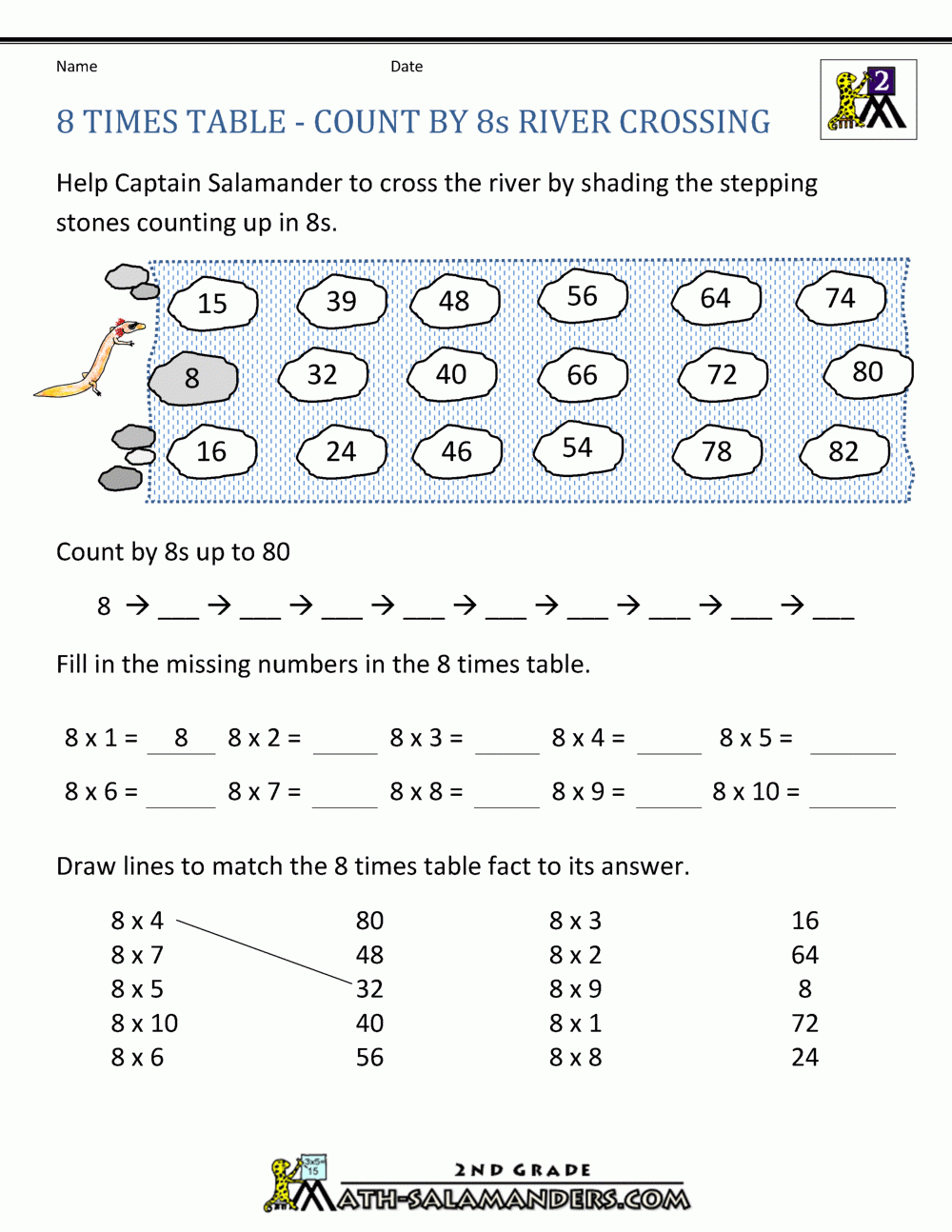 Multiplication By 8 Worksheets