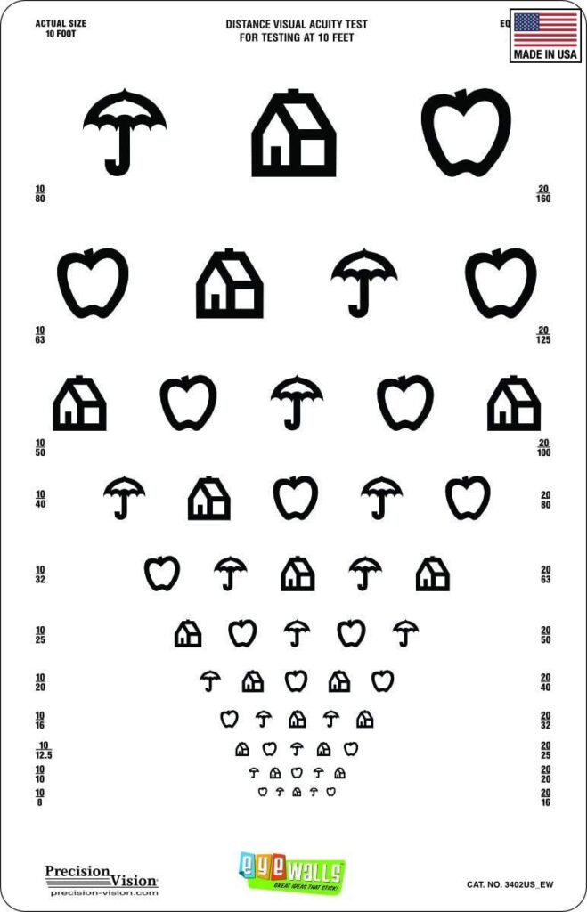 Amazon Kids Peel And Stick 9 x14 Eye Test Chart EyeWalls Industrial Scientific