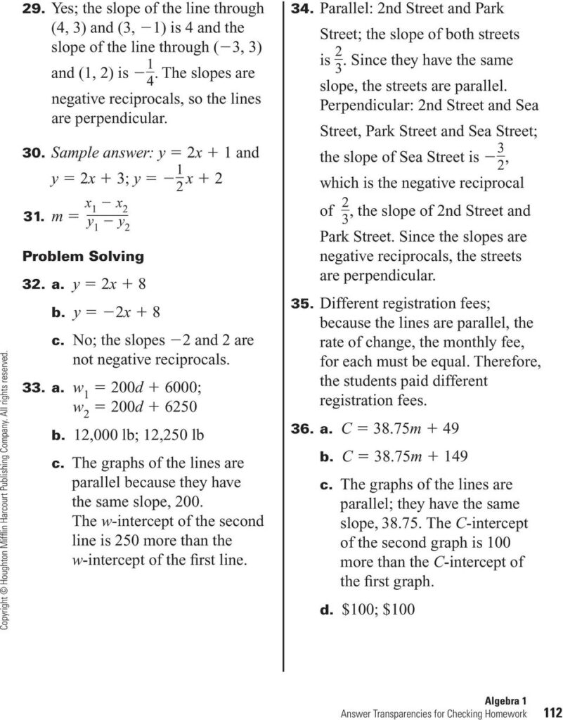 Answers For The Lesson Write Linear Equations In Slope Intercept Form PDF Free Download