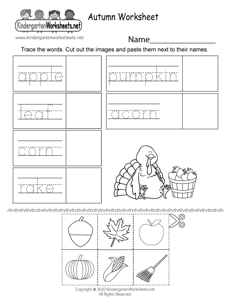 Autumn Activity Worksheet For Kindergarten Free Printable Digital PDF