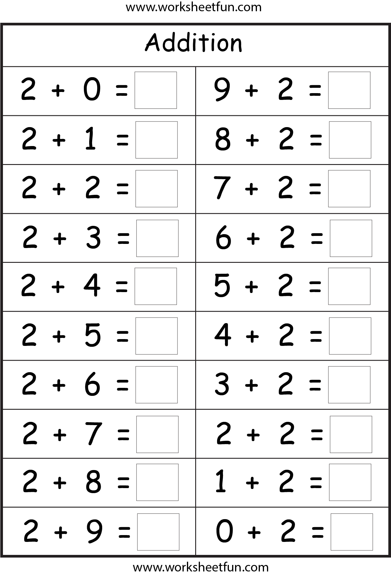 Basic Addition Facts 8 Worksheets FREE Printable Worksheets Worksheetfun