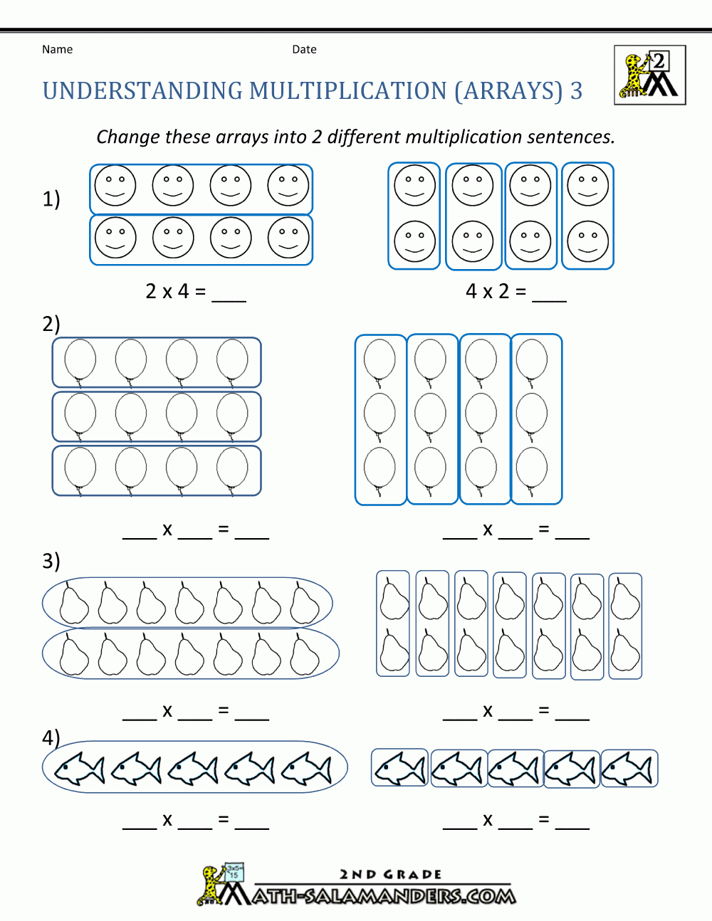 Introduction To Multiplication Worksheets