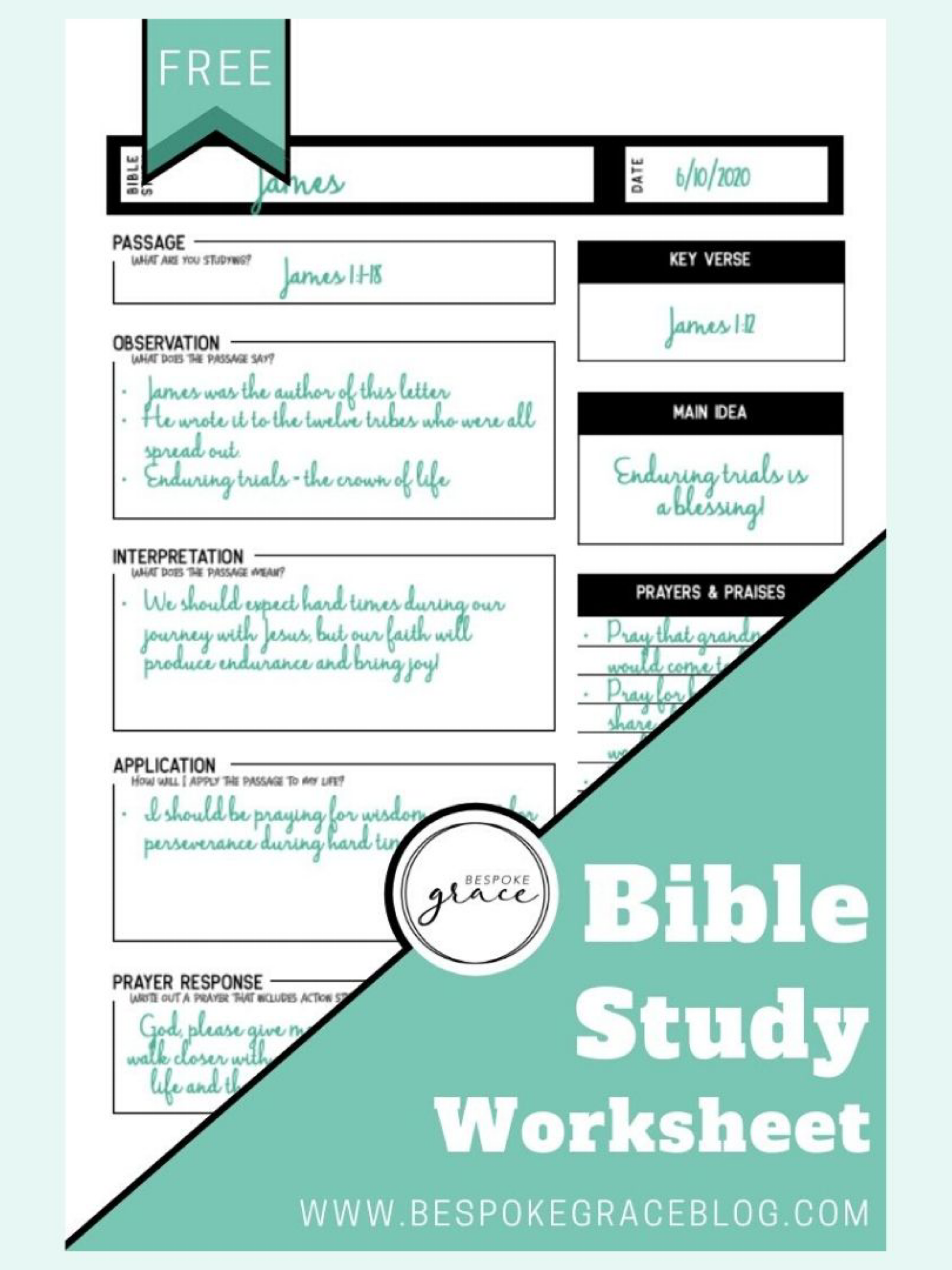 Bible Study Free Printable Worksheets
