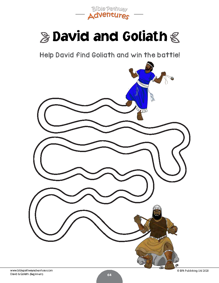 David Goliath Activity Book Beginners Bible Pathway Adventures