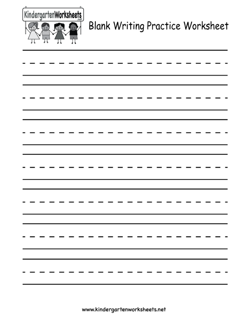 Blank Writing Practice Worksheet Free Kindergarten English Worksheet For Kids