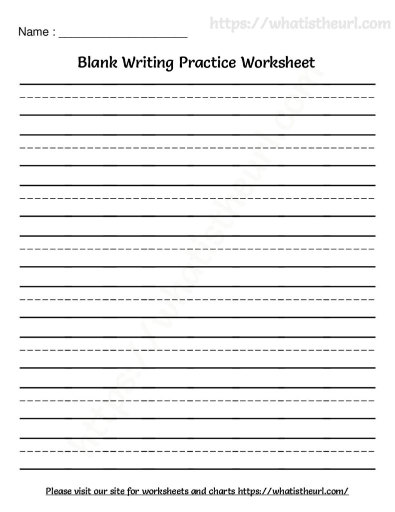 Blank writing practice worksheet Your Home Teacher