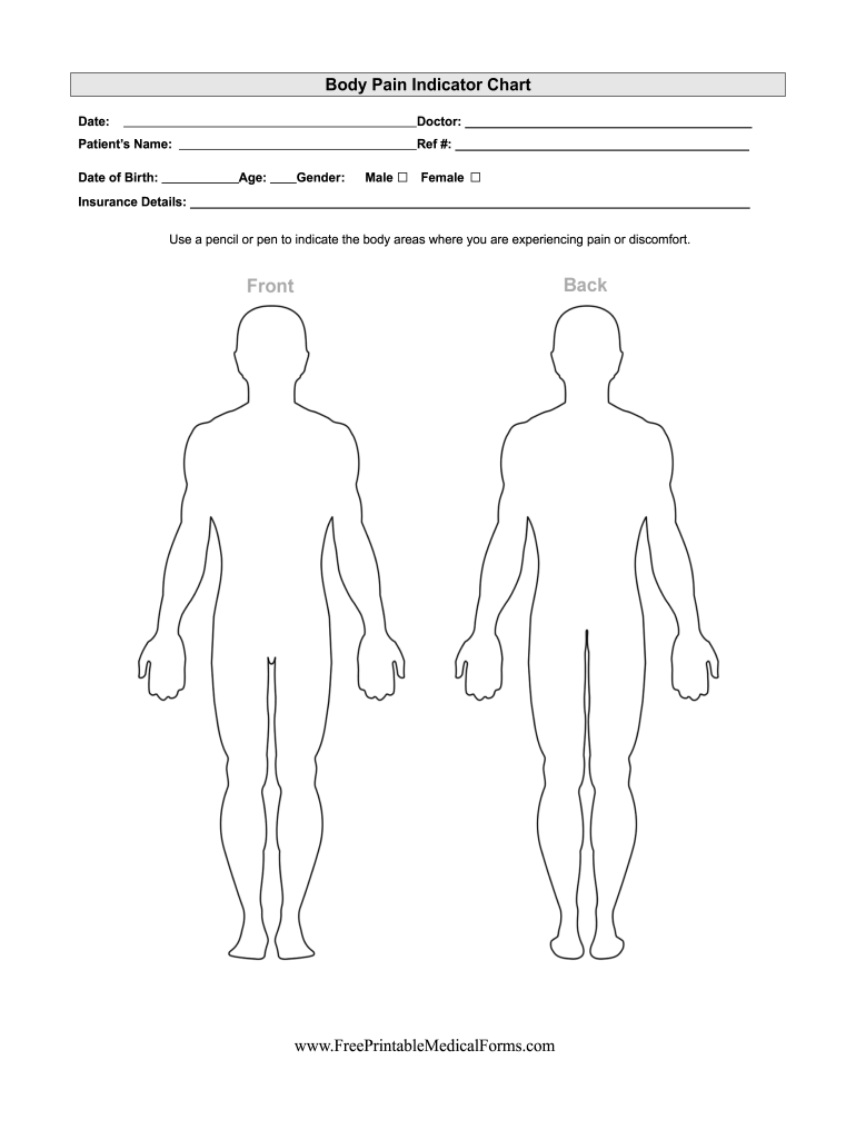 Free Printable Body Chart