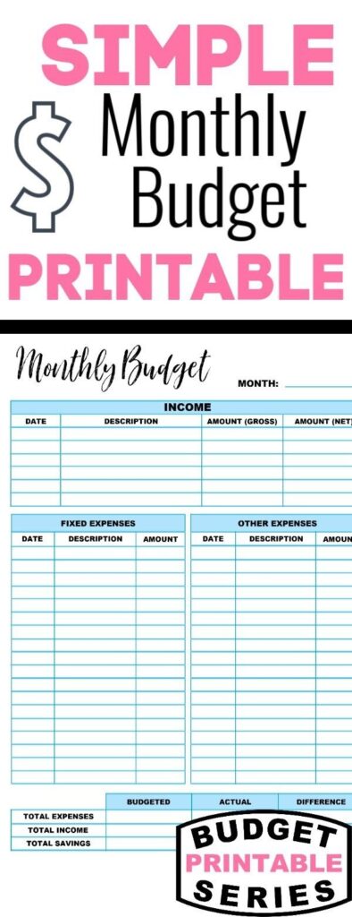 Budget Printable Series Monthly Budget Printable The Frugal Sisters Budget Printables Monthly Budget Printable Monthly Budget Planner