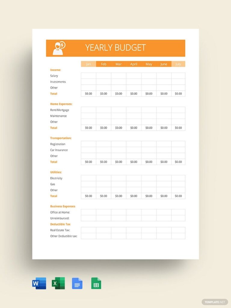 Budget Templates Documents Design Free Download Template