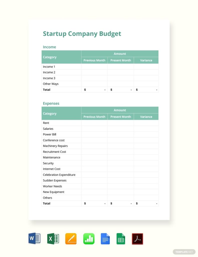 Budget Form Template Free