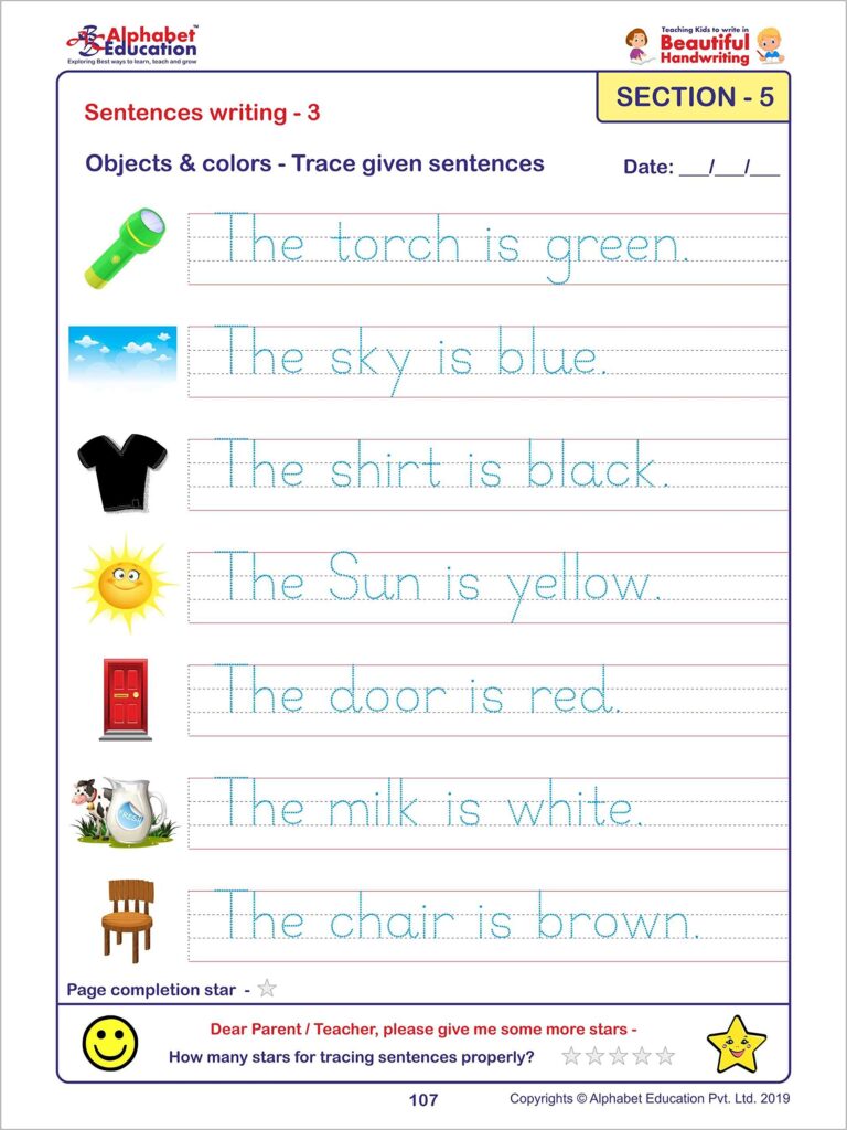 Practice Writing Sentences For Kids