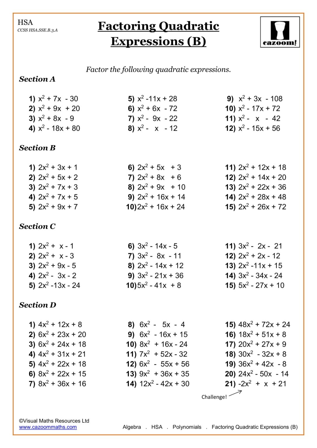 9th Grade Algebra Examples