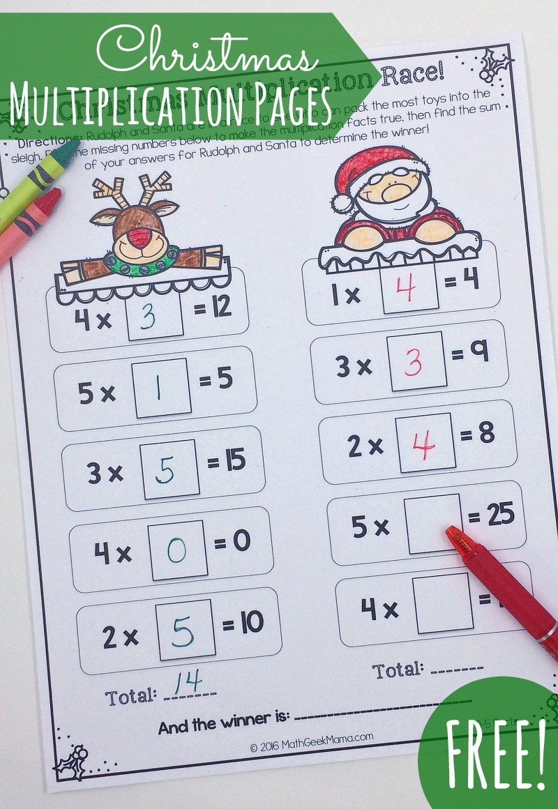 Cool Multiplication Game Christmas Challenge FREE 