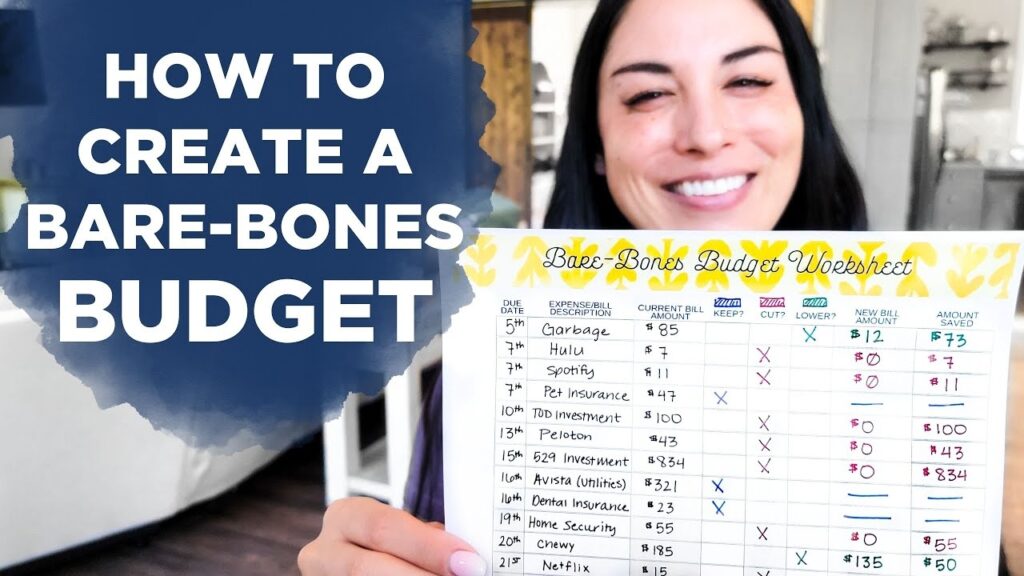 Bare Bones Budget Worksheet