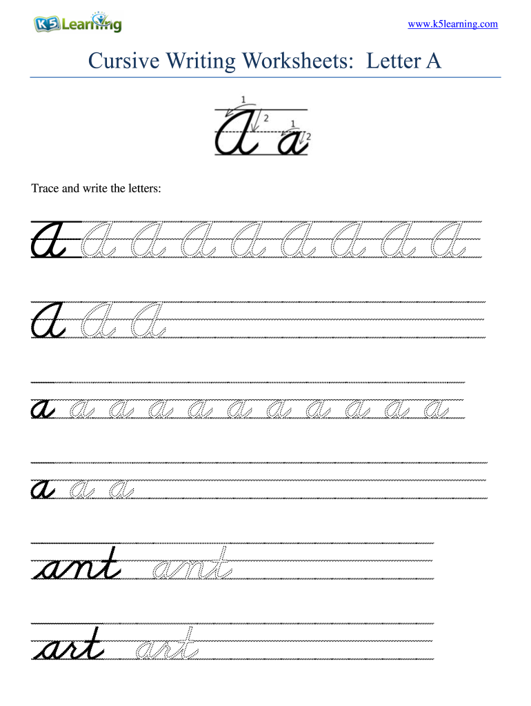 Free Traceable Cursive Writing Worksheets