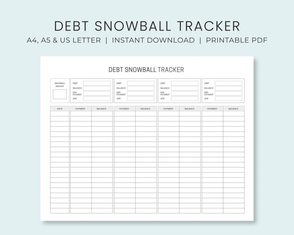 Debt Tracker Worksheet