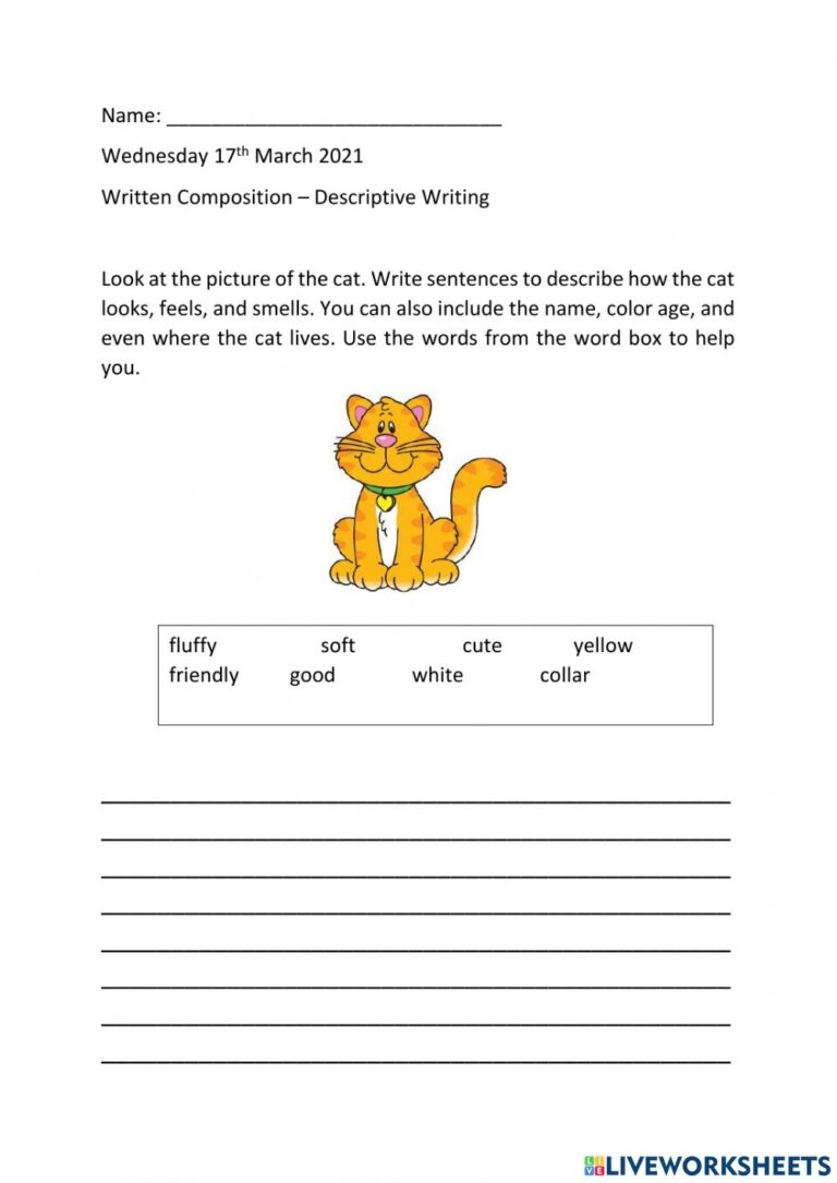 descriptive essay worksheets pdf