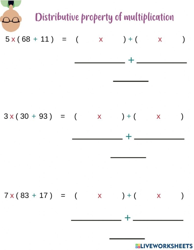 Distributive Property Of Multiplication Worksheets - Printable Worksheets