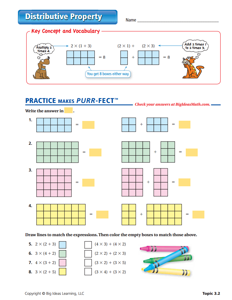 Distributive Property Worksheet 3rd Grade Math Worksheets Distributive Property 3rd Grade Math