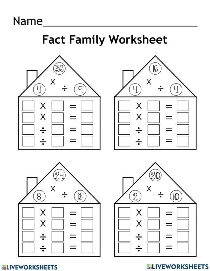 Fact Family Worksheets Multiplication Printable Worksheets