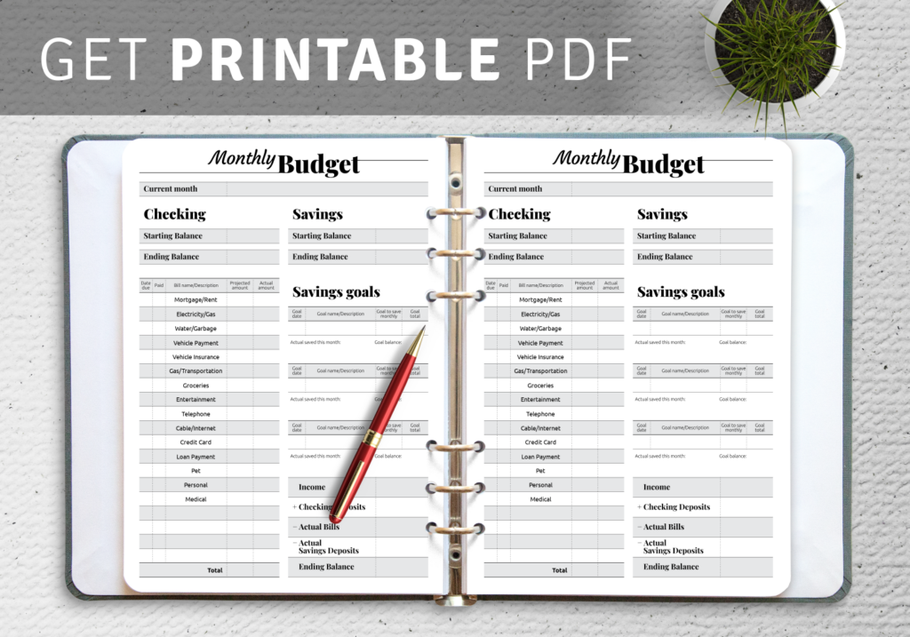 Download Printable Goal oriented Budget Template PDF