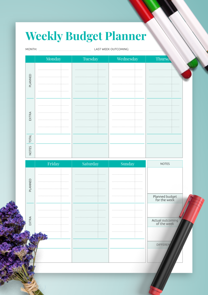 Free Printable Weekly Budget Worksheets