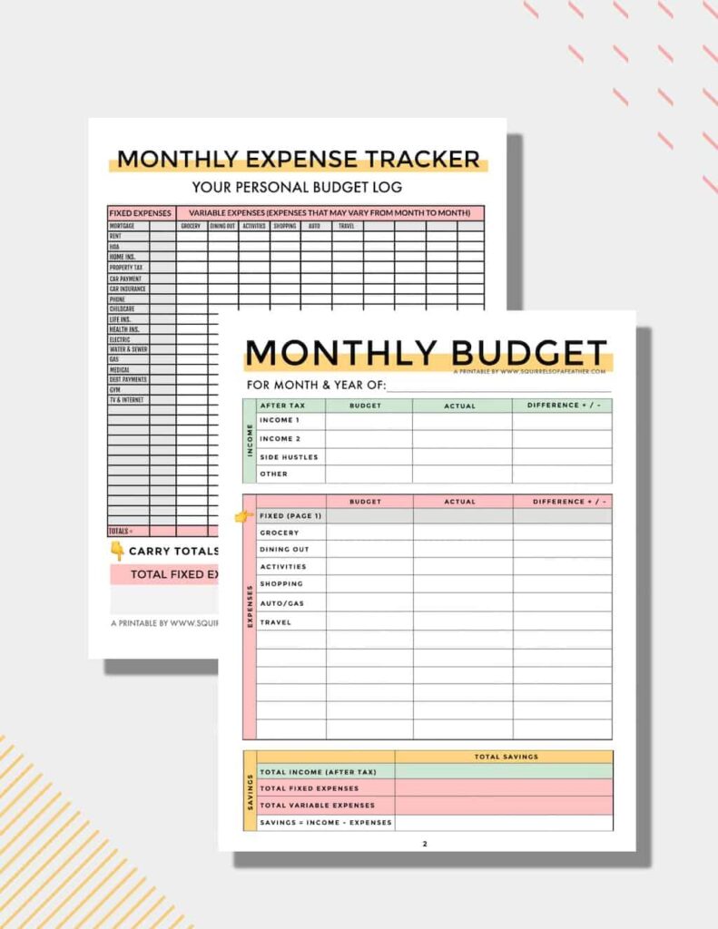 Free Printable Money Budget Worksheet