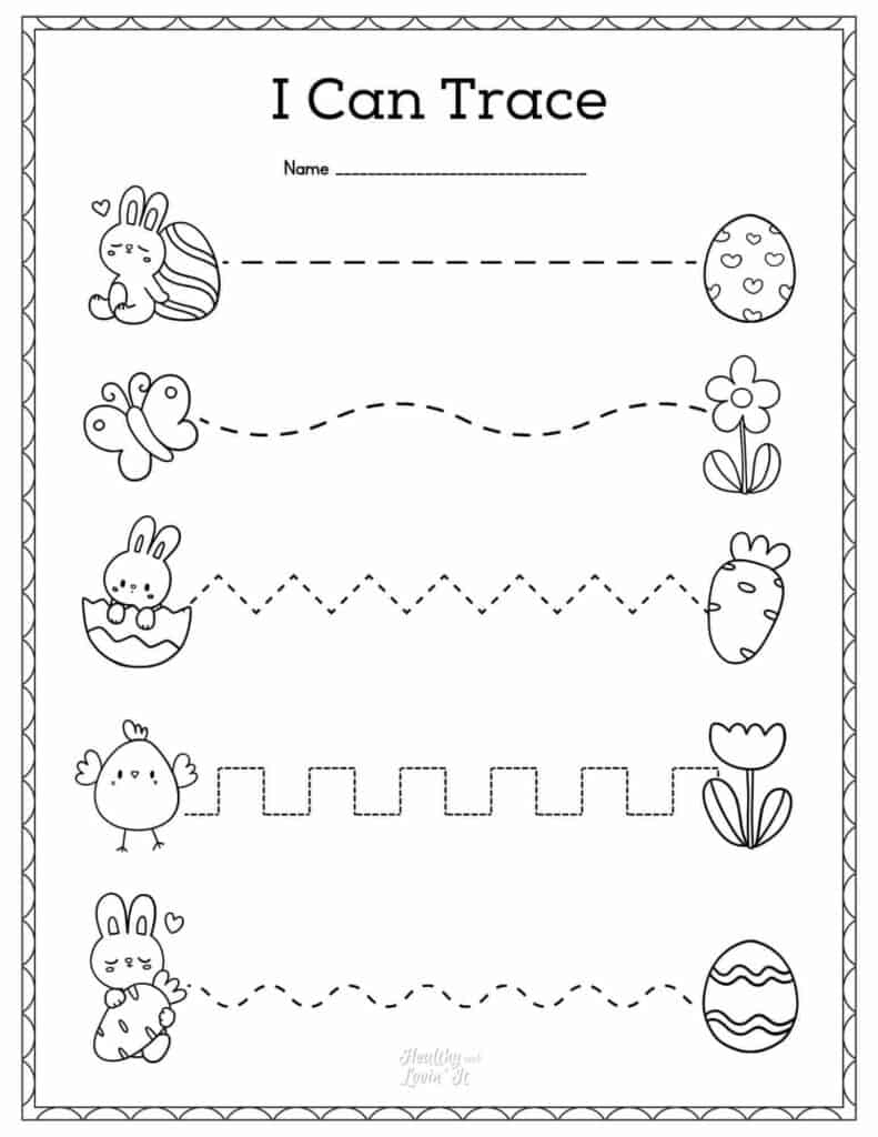 Easter Tracing Worksheets Free Pre Writing Worksheets PDF