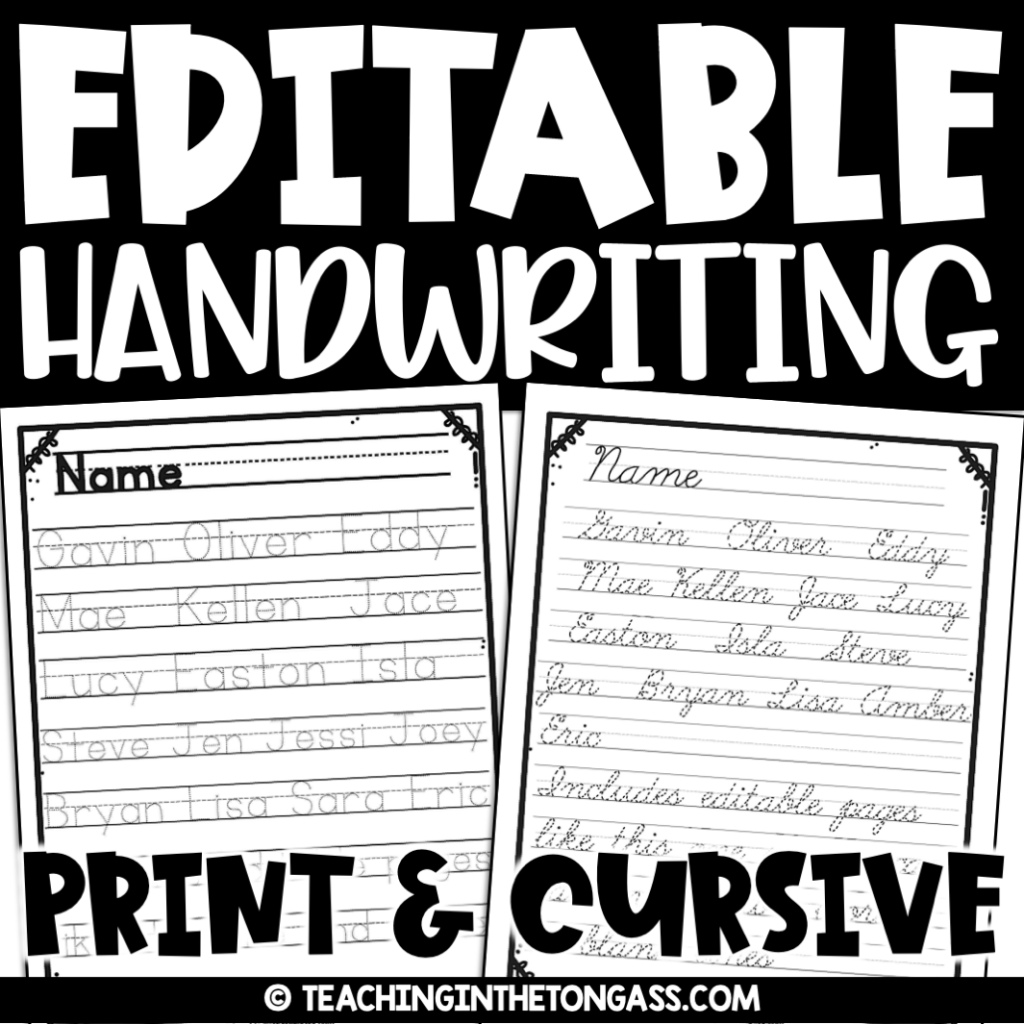 Editable Handwriting Practice Worksheets Teaching In The Tongass