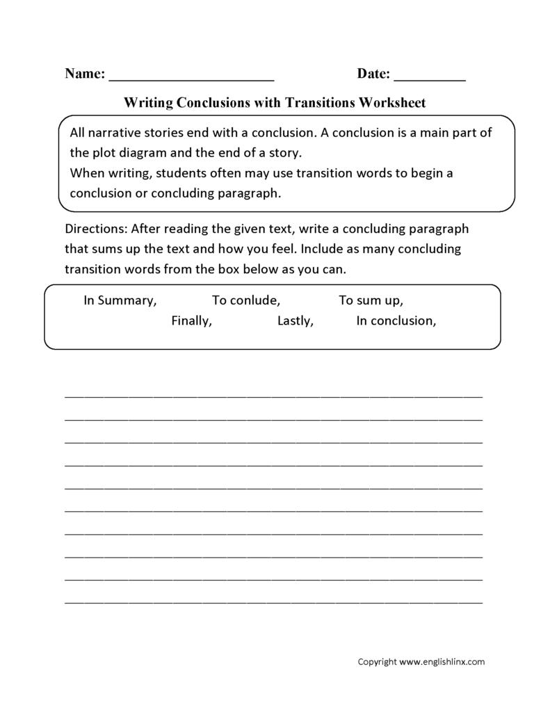 Writing Conclusions Worksheet Pdf
