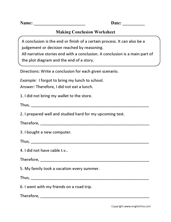 Writing Conclusions Worksheet Pdf - Printable Worksheets