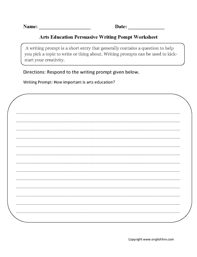 Writing Prompts For Middle School Worksheets
