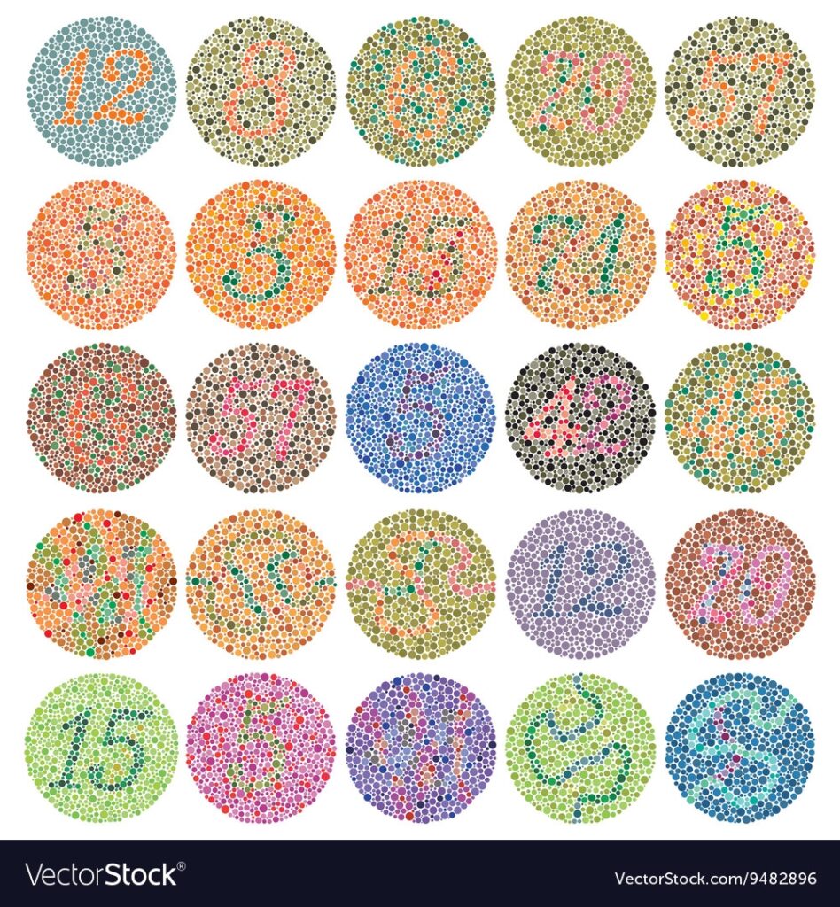 Extended Ishihara Color Blindness Test Royalty Free Vector