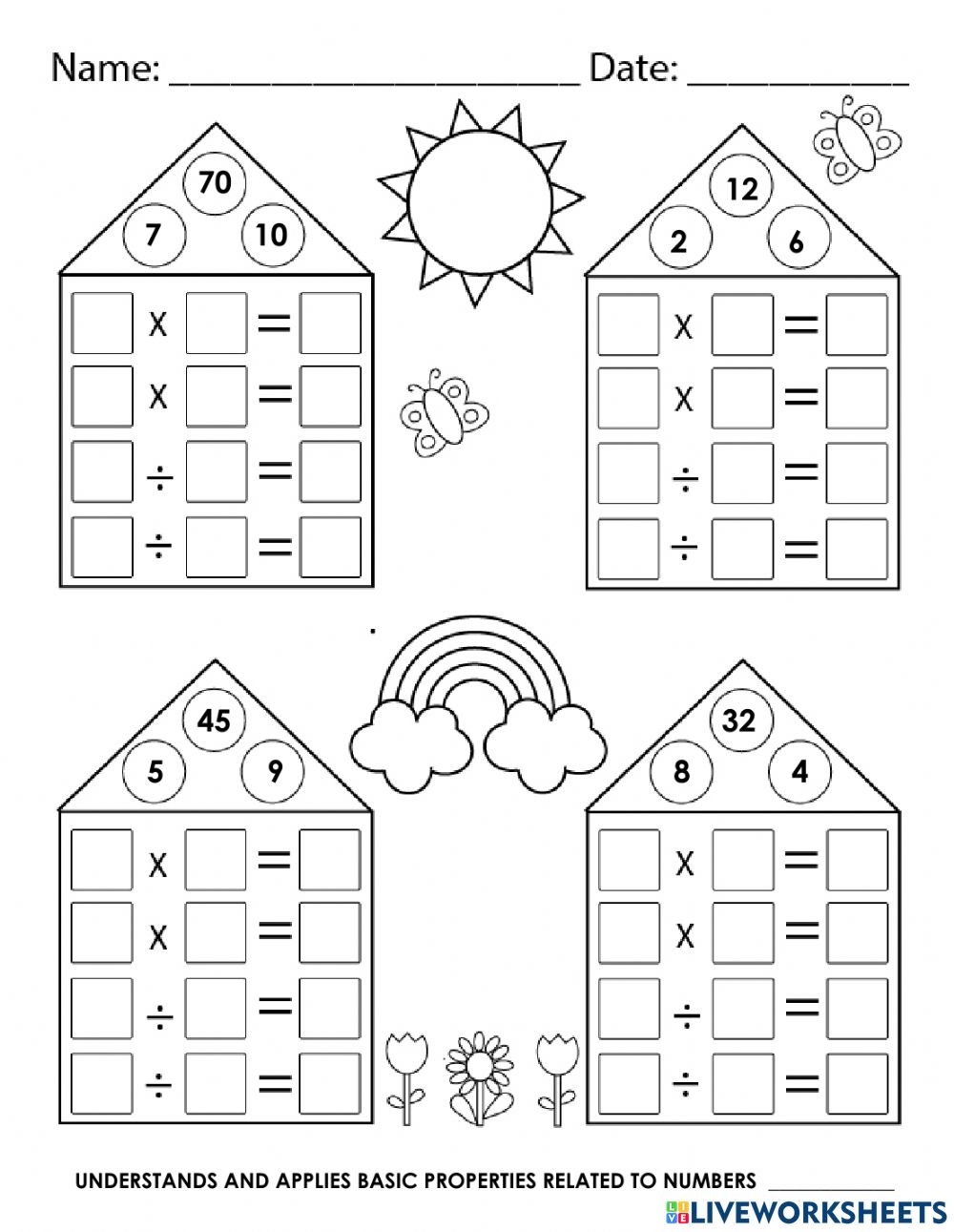Multiplication And Division Fact Families Worksheets