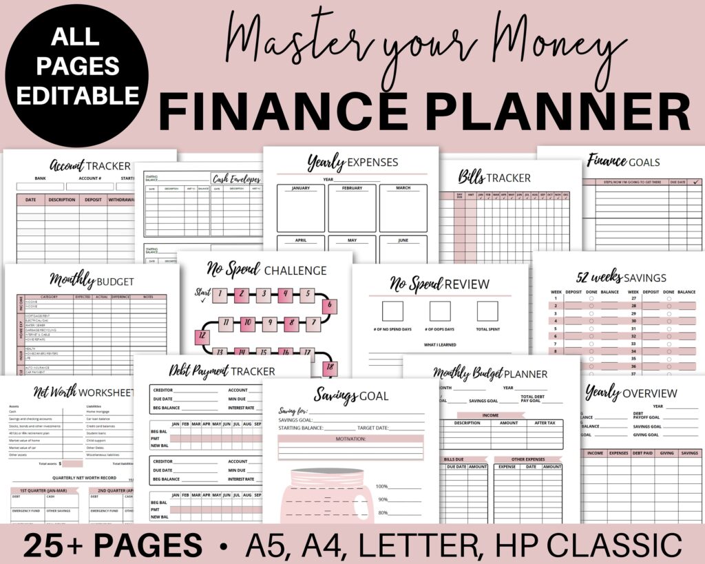 Finanzplaner Printable Budget Planer Printables Monatliches Etsy de